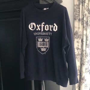 H & M Divided Oxford University Navy Crewneck Sweatshirt